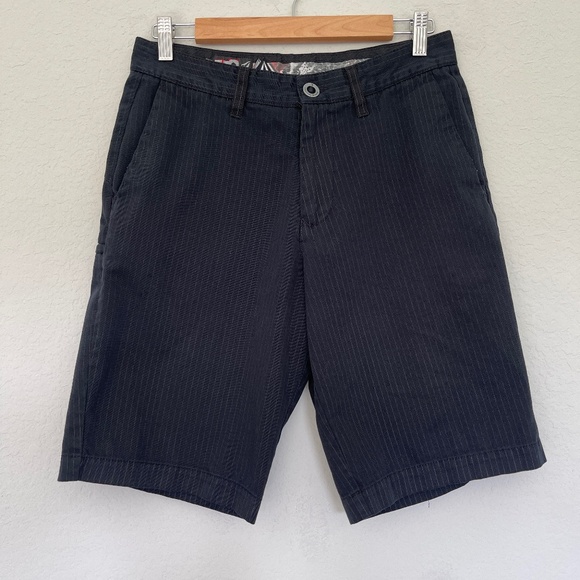 Volcom Men's Frickin Chino Shorts Black 10" Inseam Striped Cargo Pocket - Picture 1 of 14